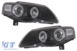 Фарове подходящи за VW Passat B6 3C (03.2005-2010) 2 Halo Джанти Черен-image-6079896