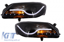Фарове подходящи за VW Passat B7 (2010-2014) Light Bar LED DRL Черен-image-6017603