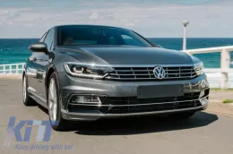VW Passat B8 3G 15-18 R-Line Design lökhárító, fényszórómosóval és dinamikus irányjelzővel-image-6043420