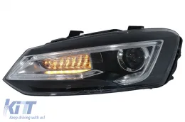 Фарове подходящи за VW Polo MK5 6R 6C 61 (2011-2017) LED Light Bar Devil Eye Look RHD-image-6077520