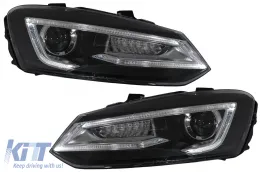 Фарове подходящи за VW Polo MK5 6R 6C 61 (2011-2017) LED Light Bar Devil Eye Look RHD-image-6077523