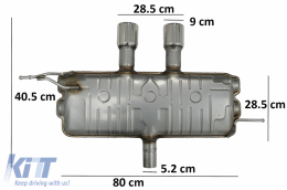 Задна Броня, подходяща за VW Golf VI (2008-2013) R20 Дизайн със Задни светлини Full LED Червен дим и изпускателна система-image-6083001