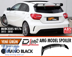 image-7-W176 A Design Stil Dachspoiler Piano Schwarz ABS / 2012-2018