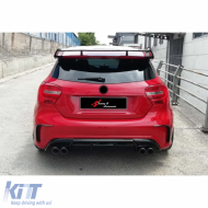W176 A45 Brabus Rear Diffuser Matte Black Left + Right Dual Outputs Vacuum Plastic / 2012-2015