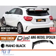 image-75-W176 AMG Style Roof Wing Spoiler Piano Black ABS / 2012-2018