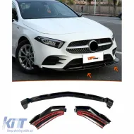 image-56-W177 A200 Spoiler Anteriore Nero Lucido ABS / 2019-in poi (3 Pezzi)