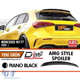 image-45-W177 A35 HatchBag A Design Style Heckspoiler Klavier Schwarz ABS / 2018 Nach (Kleinmodell)