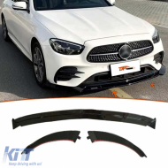 image-12-W213 Facelift Front Lip Piano Black ABS / 2020-up (3 Pieces)