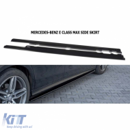 W213 Max Side Skirt Piano Black Vacuum Plastic / 2017-up - DTSSM6026237
