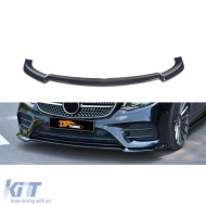 image-27-W213 Max V2 Front Lip Piano Black Vacuum Plastic / Fit Coupe & Cabrio 2017-2020