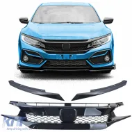 image-37-Waben-Grill TR Performance Gloss Black geeignet für Honda Civic X FC FK 2016-2020