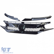 Waben-Grill TR Performance Gloss Black geeignet für Honda Civic X FC FK 2016-2020-image-6207613