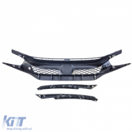 Waben-Grill TR Performance Gloss Black geeignet für Honda Civic X FC FK 2016-2020-image-6207617