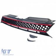Waben-Kühlergrill ohne Emblem + Stoßstangengitter GLOSSY geeignet für VW Golf 6 08-13-image-6203778