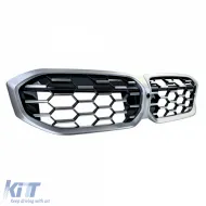 Wabenleistungsgrill in Schwarzchrom, geeignet für BMW 3er G20 G21 LCI ab 2022-image-6210521