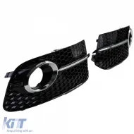 Wabenstruktur Kühlergrill-Einsätze Stoßstange Schwarz Glänzend geeignet für Audi Q5 8R 12-16-image-6203757