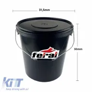 Washing Bucket Round With Grit Guard Black With Lid 18Lt Feral-image-6311083