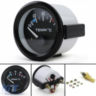 Water Temperature Auxiliary Gauge 52mm Youngtimer Classic Black