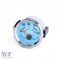 Water temperature gauge additional instrument with holder plasma blue illuminated