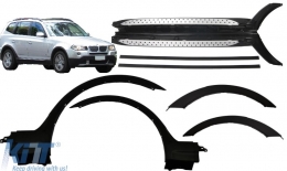 Wheel Arches Fender Flares suitable for BMW X3 E83 LCI (2006-2010) with Running Boards Side Steps - COWABMX3E83LCIRB