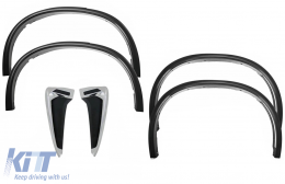 Wheel Arches Fender Flares suitable for BMW X5 F15 (2014+) and Side Vents Fender Grilles Air Ducts M-Design Piano Black - COWABMF15MSV