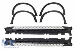 Wheel Arches Fender Flares with Running Boards Side Steps suitable for BMW X5 E70 (2007-2013) M-Design - COWABME70RB