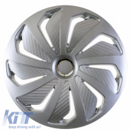 Wheel Covers 13'' Wind 106732 Silver With Chromium Ring RC CBX 4 Pieces