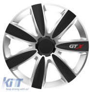 Wheel Covers 15'' GTX 102796 Carbon Black & Silver CBX 4 Pieces