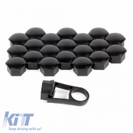 Wheel Nut Covers Black 17mm Set 20 Pcs 20754