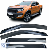 image-4-Wind deflector rain deflector 4-piece black for Ford Ranger T6 T7 T8 2012-2022