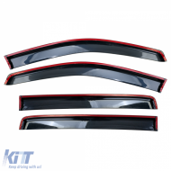 Wind deflector rain deflector 4-piece black for Ford Ranger T6 T7 T8 2012-2022-image-6210809