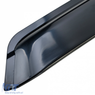 Wind deflector rain deflector 4-piece black for Ford Ranger T6 T7 T8 2012-2022-image-6210810