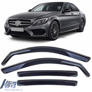 Wind deflector rain deflector 4-piece black for Mercedes C-Class W205 2014-2021 - ODETM6025748