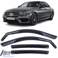 image-37-Wind deflector rain deflector 4-piece black for Mercedes C-Class W205 2014-2021