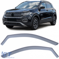 image-9-Wind deflector rain deflector wind protection black smoke for VW T-Cross 2018-2023