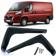 Wind deflector rain guard 2-piece black tinted for Peugeot Boxer from 2006 - ODSMP6025727