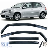 Wind deflector rain guard 4-piece set black tinted for VW Golf 5 2004-2009 - ODSMV6025716