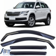 Wind deflector rain guard 4-piece set black tinted for Skoda Kodiaq 2017-2023 - ODSMS6025724