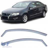 image-8-Wind deflector rain guard wind protection black smoke for VW Passat 3C B6 B7 05-14