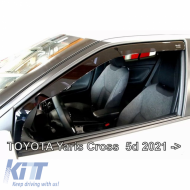 Wind Deflectors Heko suitable for Toyota Yaris Cross (2021+) 5 Doors - Black Color Pair 2 Pcs Front 29669