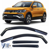 Wind deflectors rain deflectors 4-piece set black tinted for VW T-Cross 2018-2023 - ODSMV6025714
