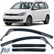 Wind deflectors rain guards 4-piece black tinted for VW Touran 1T 2003-2015 - ODSMV6025702