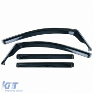 Wind deflectors rain guards 4-piece black tinted for VW Touran 1T 2003-2015-image-6258901