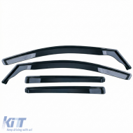 Wind deflectors rain guards 4-piece set black tinted for VW Golf 7 2013-2017-image-6259015