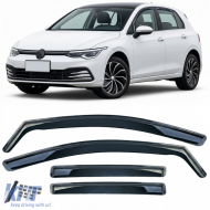 image-4-Windabweiser Regenabweiser 4-teilig schwarz getönt geeignet für VW Golf 8 2019-2024