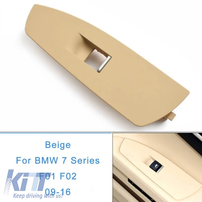 Window Switch Panel suitable for BMW 7 F01 08-15 Left & Right Front Doors Beige 2 Pieces