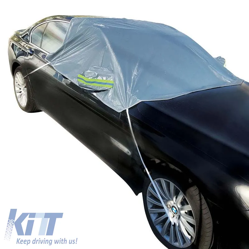 Windscreen & Front Windows Sun Shade Cover With Reflective Stripes On Mirrors & Elastic Straps Premium 250x170cm