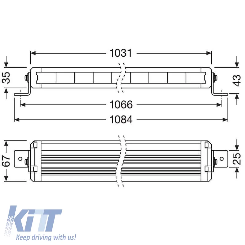Working Lamp / Led Bar Osram VX1000-CB SM 36 Led 12 / 24 Volt 108 Watt LEDDL120-CB-SM