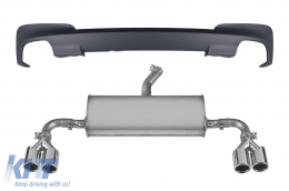 X3M type diffuser with chrome tips suitable for rear M Technik bumper on BMW X3 F25 2014-2017 -oo--oo- - ABBMRA6007136