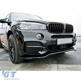 X5 F15 Max V1 Front Lip Piano Black Vacuum Plastic / 2013-2018 - DTBKB6026184